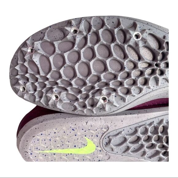 NIKE Zoom Mamba Sneakers Running Trainers Spikes Bordeaux Lime - Picture 9 of 10